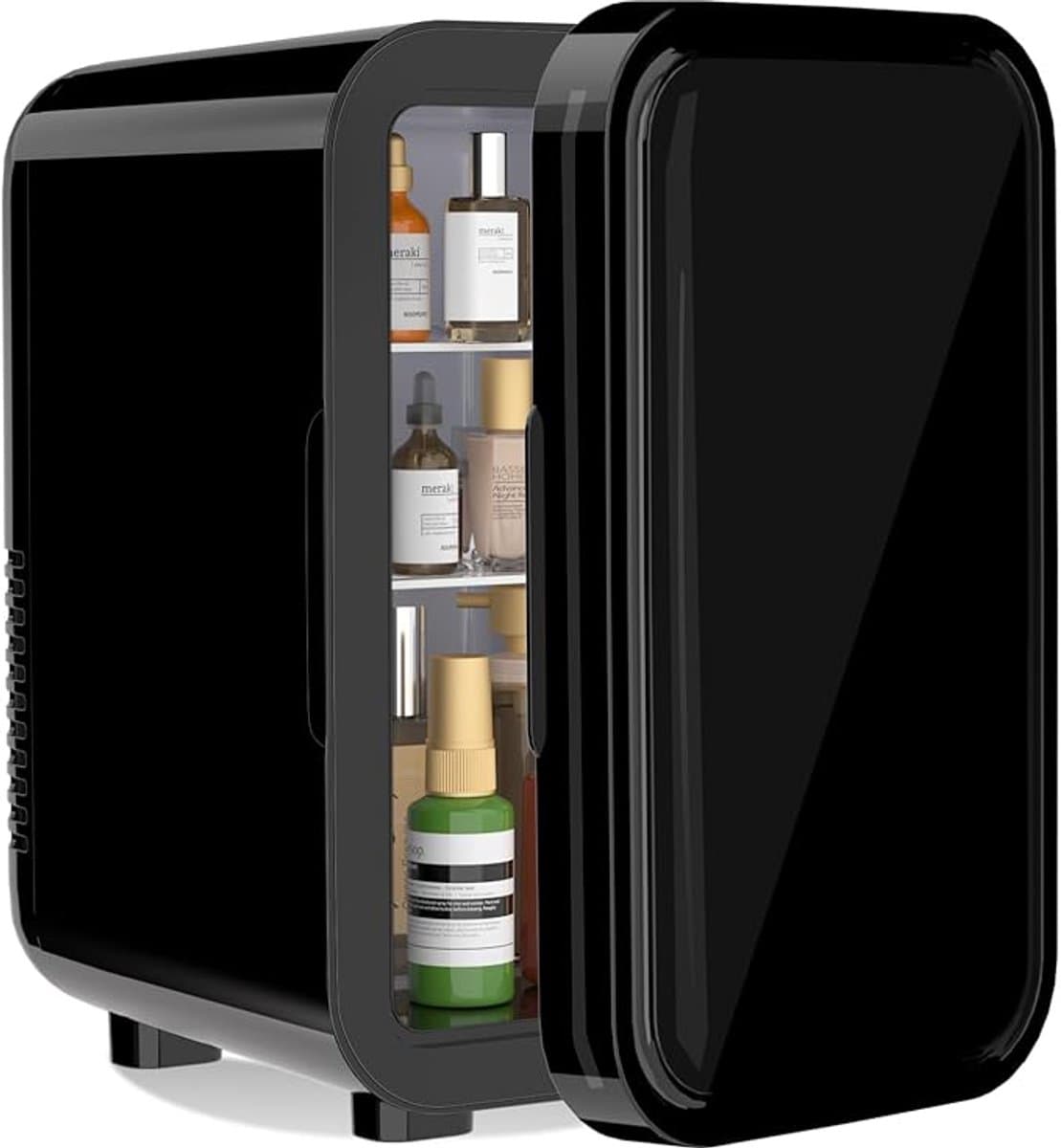 Mini Koelkast 6 Liter – Draagbare Koeler & Warmer – Voor Dranken, Huidverzorging & Snacks – AC/DC Voor Thuis & Auto – Stil & Compact (Zwart) — afbeelding 1