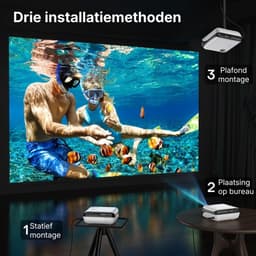 projecteur - Smart Mini Beamer - 4K ondersteuning - Automatische Beeldcorrectie - Casten ingebouwd — thumbnail 3