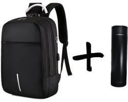 Rugzak anti-diefstal / 40x28x14cm (20l)/ laptop 15,6 inch / Drinkfles / USB-oplaadpoort / zwart
