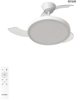 Plafondventilator met afstandsbediening, timer en LED-verlichting - 91 cm, 6 snelheden, intrekbare vleugels, zomer-winterfunctie — thumbnail 2