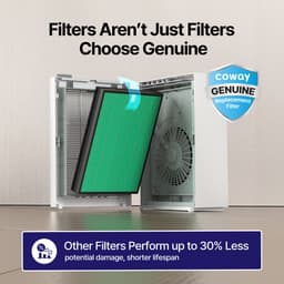 Coway Airmega 150 Luchtreiniger - Air Purifier - 281 m³/u - Wasbaar pre-filter + HEPA filter + koolstoffilter - Verwijdert tot 99,97% van ultrafijne deeltjes - Tegen stof, pollen en allergenen - Fluisterstil (20 dB) - ECARF & Quiet Mark - Groen — thumbnail 6