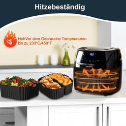 Siliconenvorm Luchtfrituurpan Gescht voor Russell Hobbs Air Fryer XXL 8,3L (27632-56), Airfryer siliconenvorm voor Russell Hobbs XXL 8L (27170-56) Herbruikbare siliconen inzetstukken, vaatwasbestendig (3 — thumbnail 2