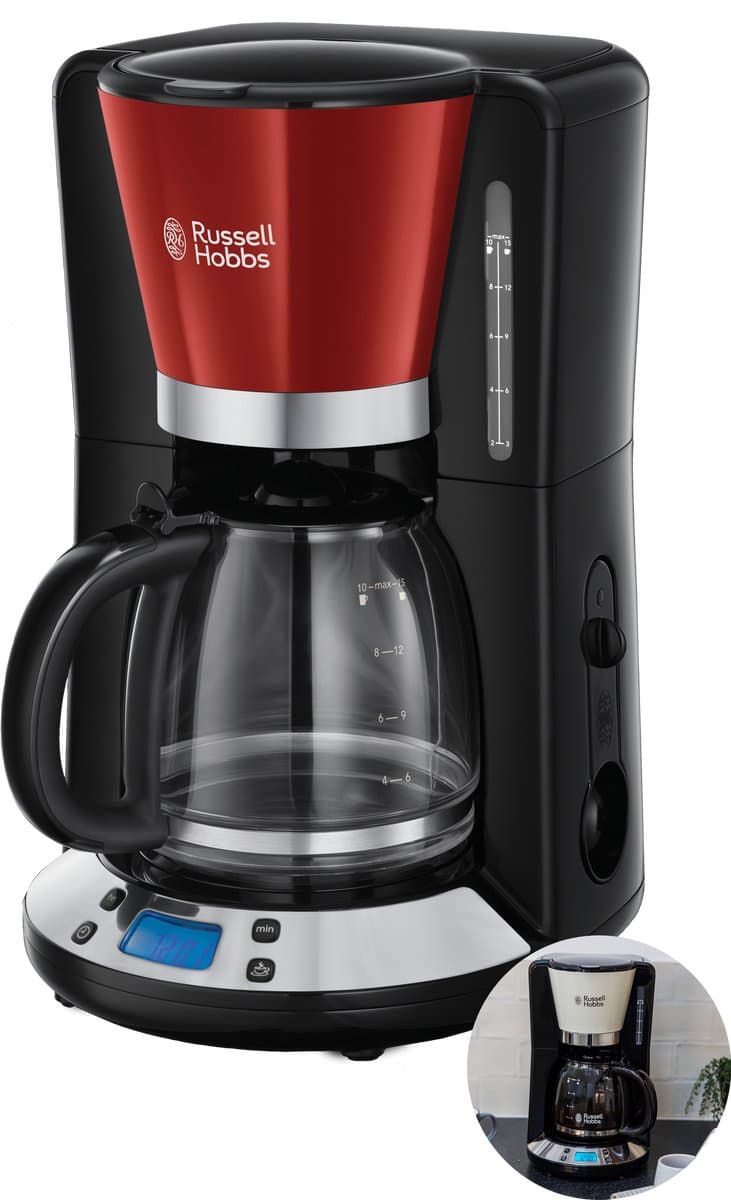 Russell hobbs 24031-56 Colours Plus+ Koffiezetapparaat met glazen kan - Rood — afbeelding 1