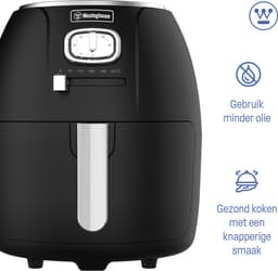 Westinghouse Retro Airfryer - 1500W - Heteluchtfriteuse - 4L - PFAS-Vrij - tot 200 Graden - Tot 4 personen - Zwart — thumbnail 2
