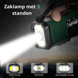 Liveno® Noodradio - 10.000mAh Powerbank – Solar & Opwindbaar – FM/AM Radio – Zaklamp & SOS Alarm – Voor Noodpakket, Kamperen & Stroomuitval — thumbnail 2