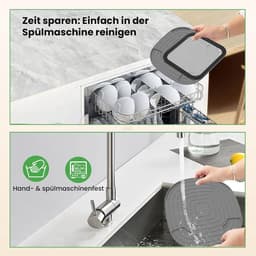 Airfryer accessoires Gescht voor Ninja CRISPi 1x roestvrij staal fijnmazige spatbescherming + 1x siliconen hittebestendige onderlegger voor Ninja heteluchtfriteuse FN101EUGY, FN101EUST en — thumbnail 3