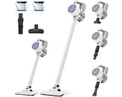 Lunekiss draadloze steelstofzuiger 30Kpa – 6‑in‑1 lichtgewicht handstofzuiger – 35 min werktijd – HEPA filtersysteem – zakloos – voor harde vloeren en dagelijks onderhoud