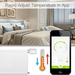 Moes - Zigbee 3.0 - Slimme radiatorknop - Thermostaatknop 1 stuks - Zwart - Werkt alleen met ZigBee router — thumbnail 5