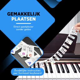 Finesse Siliconen Toetsenwijzer - Piano Stickers - Herbruikbaar Zonder Lijmresten - 32/37/49/54/61/88 — thumbnail 5