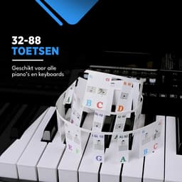 Finesse Siliconen Toetsenwijzer - Piano Stickers - Herbruikbaar Zonder Lijmresten - 32/37/49/54/61/88 — thumbnail 2