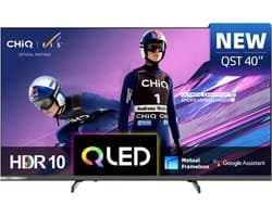 CHiQ L40QST - Smart TV 40 Inch - QLED Pro Google TV - Full HD - Randloos Metal Design - Dolby Audio - Nieuw