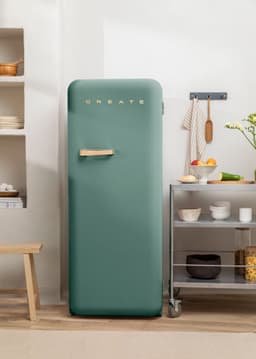 CREATE - Koelkast in retrostijl - Sage - Handvat Goud - FRIDGE RETRO 281L — thumbnail 4
