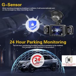 USB-dashcam geschikt voor Android-autoradio Waterdichte mini-autocamera Auto-recorder Nachtzicht Dashcam Loop-opname met G-sensor Videorecorder 170° groothoek met 64G SD-kaart — thumbnail 4