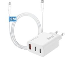 Adapter en oplaadkabel geschikt voor iPhone iPad met Lightning naar usb C kabel - Snellader 30w - Usb adapter met 2m kabel
