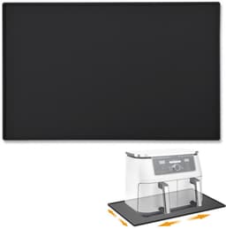 1 stuk - koffiemachinemat - placemat voor huisdieren - airfryer isolatiemat - siliconen isolatiemat - antislip droogmat - antislip - waterdicht en geïsoleerd - zwart - 48x30cm - geschikt voor airfryer, koffiemachine, sapcentrifuge — thumbnail 1