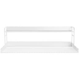 Wasmachine- en droger werkblad - Aanrechtblad met 2-laags opbergplank - 137 x 70 x 41,9 cm - Antislip pads - Waterbestendig - Wit — thumbnail 2