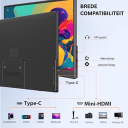White-Label® Portable Monitor - Draagbare Scherm - Gaming - Full HD - Zwart — thumbnail 2