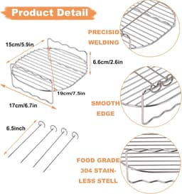 Airfryer-rek Airfryer-accessoire met 4 spiesen — thumbnail 2