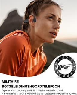 White-Label® Bone Conduction Headphone - Koptelefoon voor Activiteiten - Draadloos - Bleutooth - Zwart — thumbnail 2