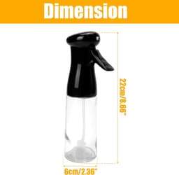 200ml Airfryer olijfolie spuitfles - Voedselveilig, geen schadelijke stoffen - Koken, bakken, Olie spuitfles - Salade & BBQ spuit - 8*6*20.5cm - Geschikt voor Airfryer koken, BBQ, feesten, kerstversiering - Zwart. — thumbnail 4