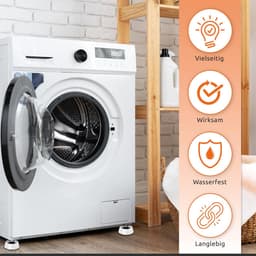 4 stuks - Trillingsdempers Wasmachine - Trillingsmat - Wasmachine dempers - Voetjes Droger - Demper - Anti Trillingsmat - Extra Dik - Wasmachine Verhoger - Pads - Anti Vibratie - Antislip Rubber - Voor Drogers, Vaatwassers, Antislip Voetjes - Wit — thumbnail 4