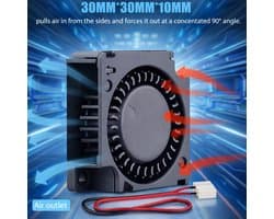 3010mm 1xTurbo Blower Fan DC 24V – 30x30x10 mm – 2-Pin – Koelventilator Radiale fan radiaal ventilator