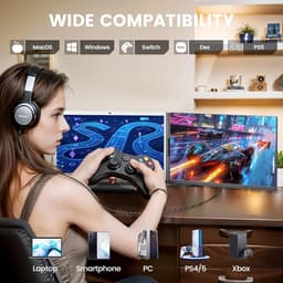 15,6-inch Draagbare Externe Laptop Monitor 1080p FHD IPS Scherm - 120% sRGB - HDMI, USB-A & Type-C Aansluiting - Plug & Play voor Windows, Mac & Android — thumbnail 2