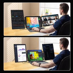 Virello® Infinity 15,6’’ - Portable Monitor - Inclusief Beschermhoes - Draagbaar Beeldscherm - Draagbare Monitor - Full HD - IPS - Grijs - 2 jaar garantie — thumbnail 5