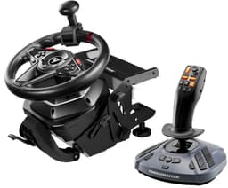 Thrustmaster T128 Simtask Pack + Simtask Farmstick simulatorset - T128-racestuur met dynamische Force Feedback en 2 pedalen - joystick met 33 programmeerbare knoppen — thumbnail 1