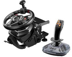 Thrustmaster T128 Simtask Pack + Simtask Farmstick simulatorset - T128-racestuur met dynamische Force Feedback en 2 pedalen - joystick met 33 programmeerbare knoppen