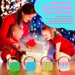 Karaokemachine - Wordt geleverd met 2 karaokemicrofoons - Premium Mini Karaokemachine - Kinderkaraokemachine met microfoon - Kinderdagcadeau/speelgoed - Geschikt voor kinderen van 3-12 jaar oud - Muziekluidspreker -Blauw — thumbnail 3