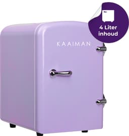 Kaaiman® Mini Koelkast 4L - Kleine Koelkast 12V/220V - Cosmetische Koelkast - Warm en Koud Functie - Skincare Fridge - Minikoelkast Slaapkamer - Paars — thumbnail 1