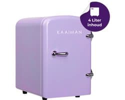 Kaaiman® Mini Koelkast 4L - Kleine Koelkast 12V/220V - Cosmetische Koelkast - Warm en Koud Functie - Skincare Fridge - Minikoelkast Slaapkamer - Paars