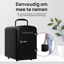 Kaaiman® Mini Koelkast 4L - Kleine Koelkast 12V/220V - Cosmetische Koelkast - Warm en Koud Functie - Skincare Fridge - Minikoelkast Slaapkamer - Zwart — thumbnail 4