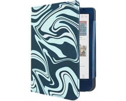 Luxe Hoesje - Sleepcover Geschikt voor Kobo Clara BW - Book Case Hoes Cover - Abstract Kleuren - ereader hoesje - cover