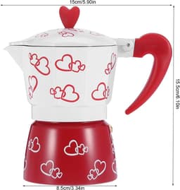 Duurzame rode espressokop voor thuisgebruik - Moka Pot - Licht koffiezetapparaat - Cappuccino en Latte maker - Rood - Verschillende maten — thumbnail 4