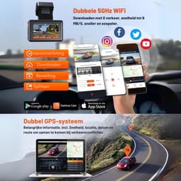 VIN® Dual Dashcam - Dashcam Voor Auto 5 GHz wifi 9MB/S - Voor en Achter Camera – Auto Camera Met Nachtzicht – Parkeermodus - G-Sensor — thumbnail 3