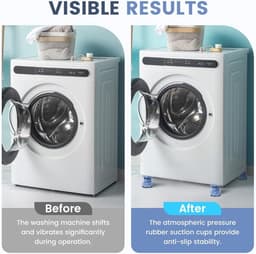 Universele verhogingspads voor wasmachinevoeten – Trillingsdempende verhogers voor wasmachines – Verstelbare stelvoeten voor wasmachines en drogers (4 stuks) — thumbnail 5
