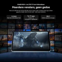 OSCAL Pad 200 Tablet - 24GB RAM - 256GB ROM - 13.4 Inch Full HD - 8300mAh AI Tablet - Android 16 - Met Toetsenbord(QWERTY), Beschermhoes, Muis, Stylus - Blauw — thumbnail 3