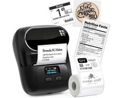 Draadloze Thermische Label Printer - Draagbare Bluetooth Label Maker Machine - Barcode Printer Voor iPhone en Android Telefoons - Mini Printer - Sticker - Barcode - Label Maker - Prijskaart