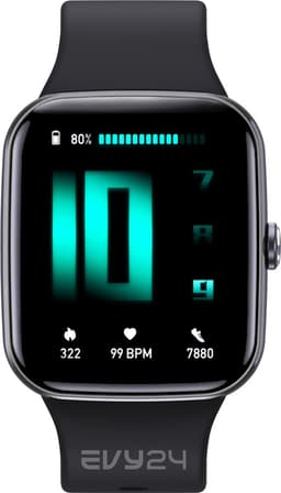 Evy24 Smartwatch - Smartwatch Dames en Heren - Stappenteller - Hartslagmeter - Slaapmonitor - Multisport - Geschikt voor Android en iOS - Zwart — thumbnail 4