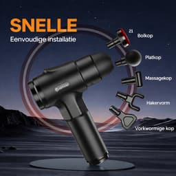 Massagepistool met Warmtefunctie – 20 Standen – LED-Display – 7 Massagekoppen – Handmassageapparaat voor Spieren & Ontspanning — thumbnail 2