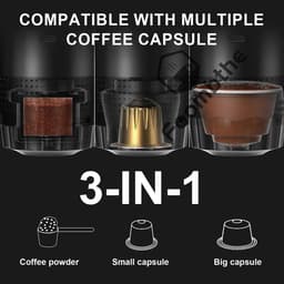 Draadloos Elektrisch - Portabele Espresso Koffiemachine - 3-in-1 Capsule en Poeder - Koffiemaker - Voor Reizigers en Kampeerders — thumbnail 3