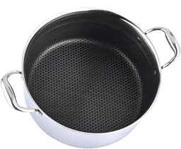 Cheffinger, Sauteerpan 32 cm met honingraatcoating, deksel en roestvrijstalen handgrepen, Zilver — thumbnail 2