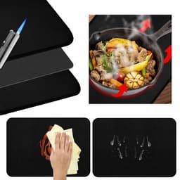 Airfryer Mat - Siliconen kookplaat beschermer - 60x40cm - Hittebestendig tot 560°C - Voor Airfryer, Oven & Barbecue - Makkelijk Schoon Te Maken & Anti-slip — thumbnail 3