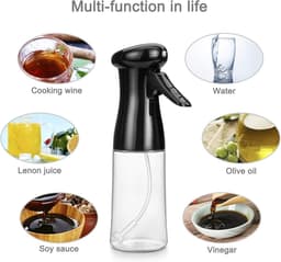 200ml Airfryer olijfolie spuitfles - Voedselveilig, geen schadelijke stoffen - Koken, bakken, Olie spuitfles - Salade & BBQ spuit - 8*6*20.5cm - Geschikt voor Airfryer koken, BBQ, feesten, kerstversiering - Zwart. — thumbnail 6