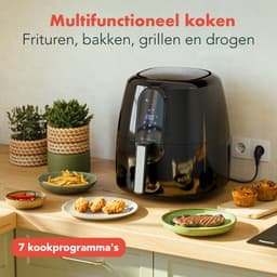 KitchenBrothers Airfryer XL - PFAS-Vrij - 1890W - Heteluchtfriteuse XXL - 7,2L Inhoud - 80ºC tot 200ºC - Zwart — thumbnail 4