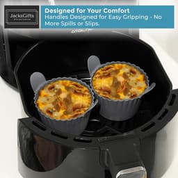 6 stuks - Siliconen eierdopjes voor cakevormpjes - Siliconen eierdopjes - Siliconen bakvormpjes - Airfryer eivorm - Airfryer accessoires - grijs - oor eieren, cupcakes, muffins, puddingen, eierpasteitjes — thumbnail 4