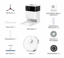 Teendow D63S ULTRA - Robotstofzuiger en moppenset, 10000Pa zuigkracht, superzuiging, randreiniging, automatische mopwas- en droogfunctie, zelfledigend — thumbnail 2