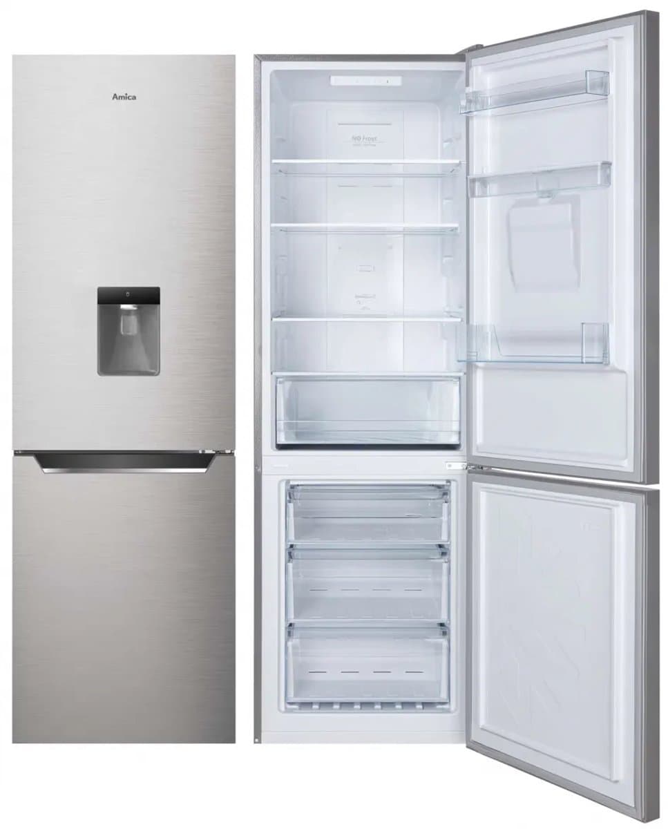 Amica AFN8322DX - No*Frost Koel-Vriescombinatie - Waterdispenser 2 l - 322 l - Roestvrijstaal - 185.5 cm Hoog - 60 cm Breed — afbeelding 1